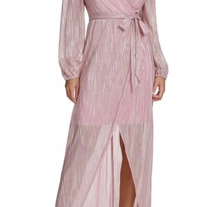 Siena Studio Metallic Pink Long Sleeve Dress